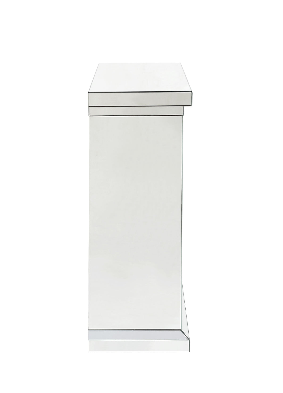 Mirrored Electric Fireplace with Faux Diamond Inlay - Silver