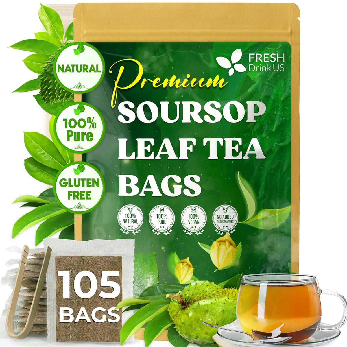 Premium Soursop Leaves Tea Bags