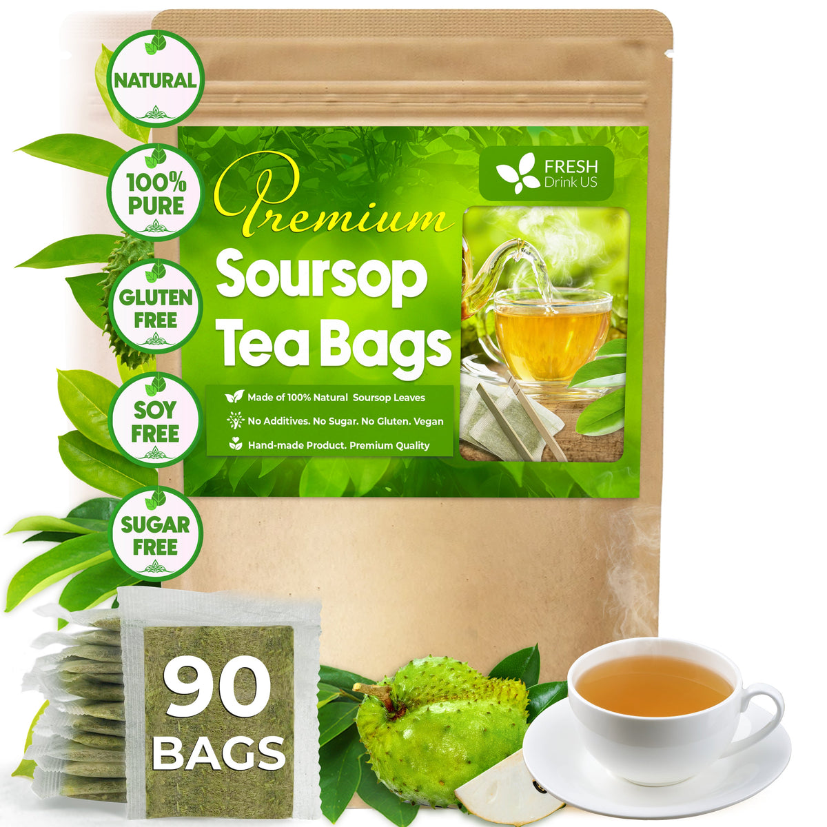 Premium Soursop Leaves Tea Bags
