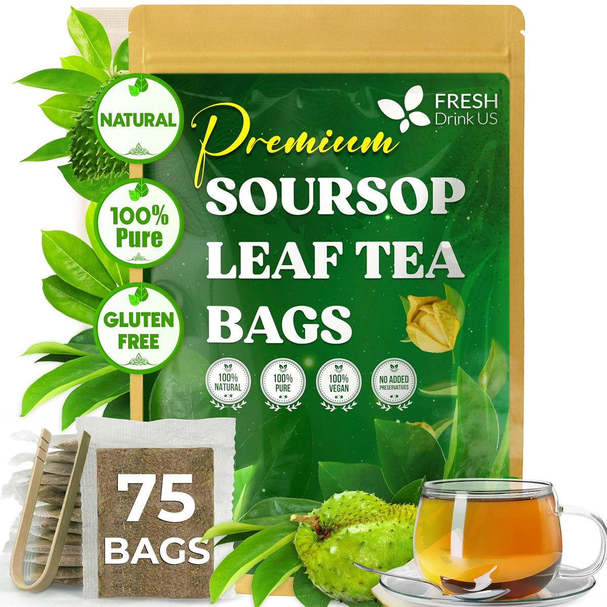 Premium Soursop Leaves Tea Bags
