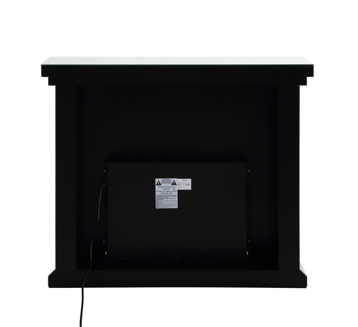 Mirrored Electric Fireplace with Faux Diamond Inlay - Silver