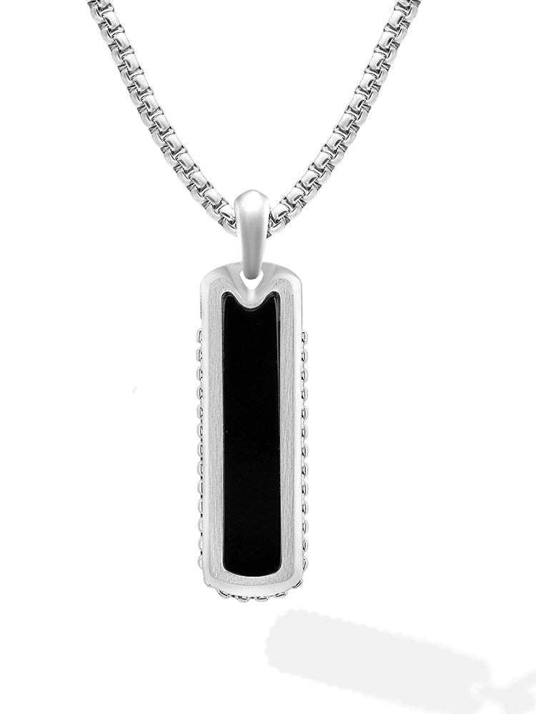 Black Onyx Column Pendant Necklace