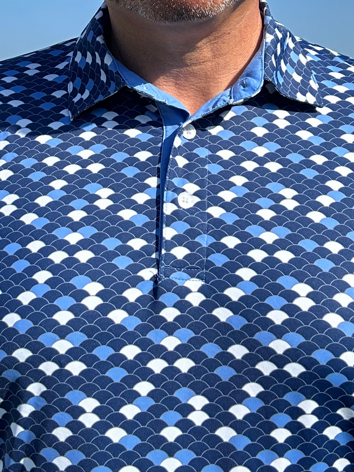 Lightweight navy performance polo