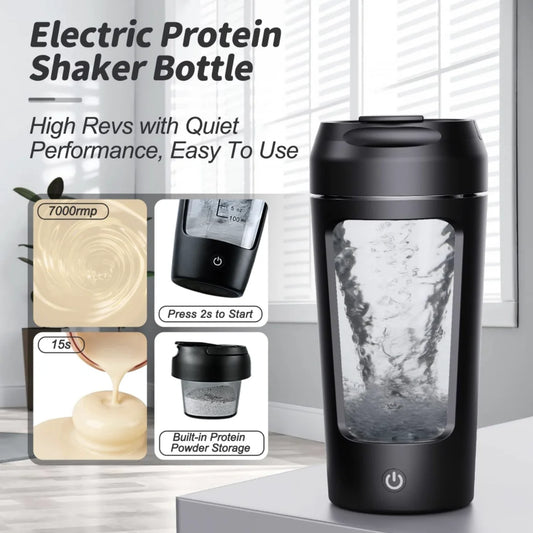 Electric Portable Whey Protein Shaker Bottle - Elevate