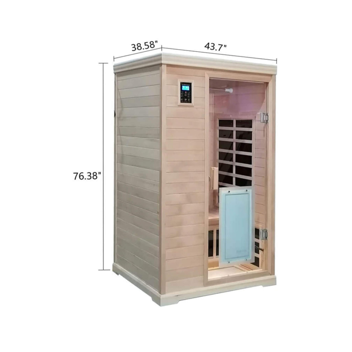 Ivara Luxury 2-Person Hemlock Wood FAR Infrared Sauna Room W/ Glass Door (SAK81525)