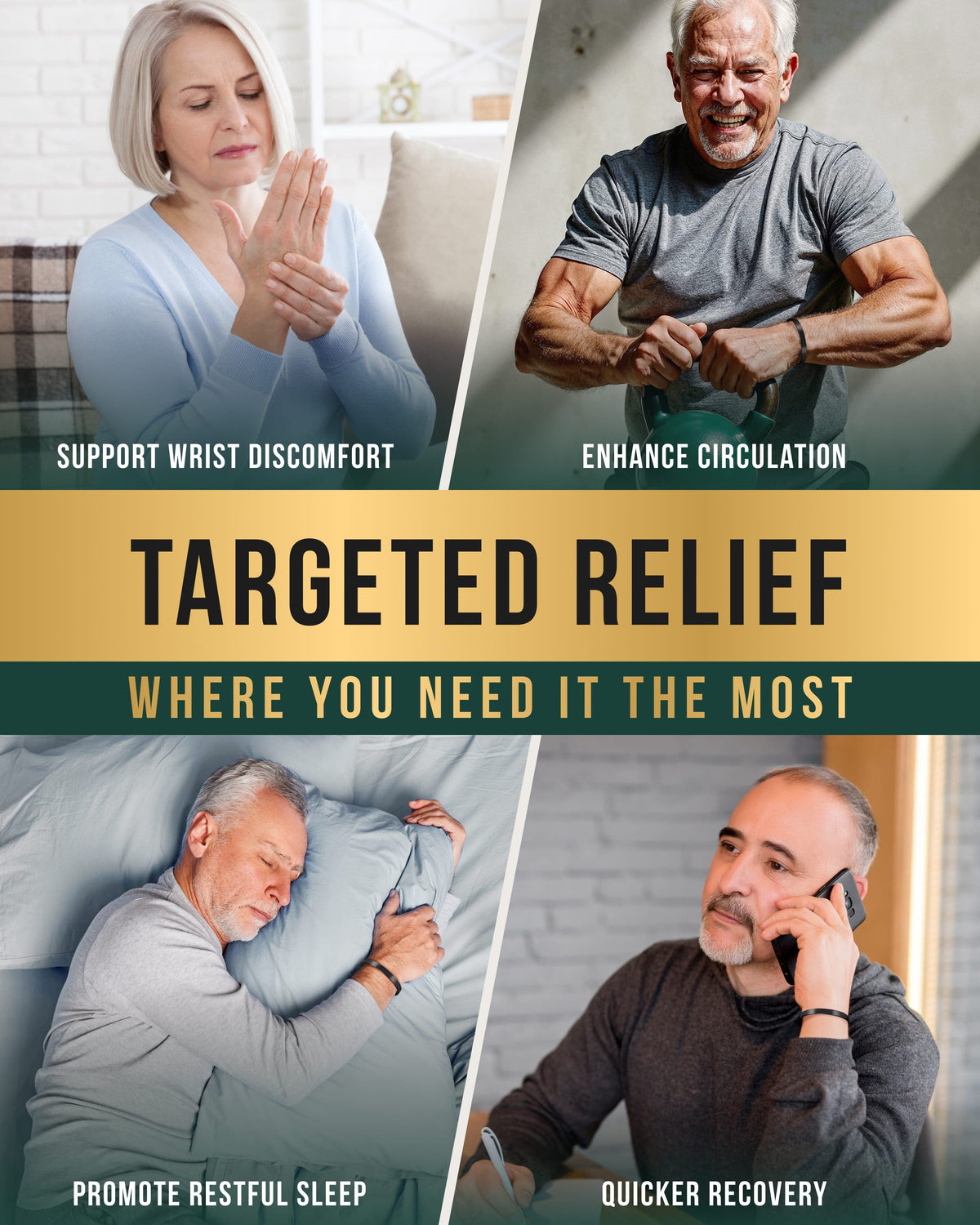 Benefits of the mens magnetic cuff bracelet for targeted relief, improved circulation, restful sleep, and quicker muscle recovery.