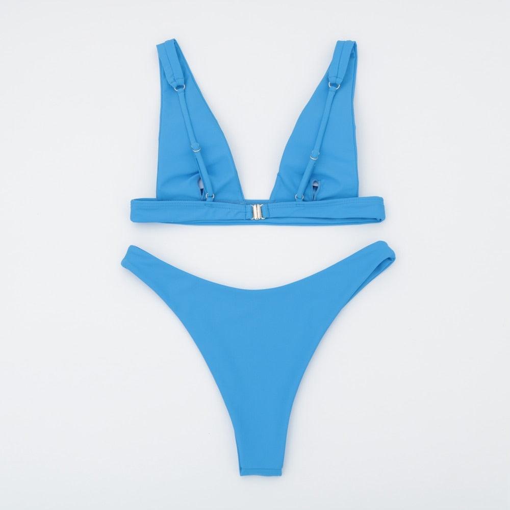 Solid Bikini Push Up Bikini Set Bathing Suit set