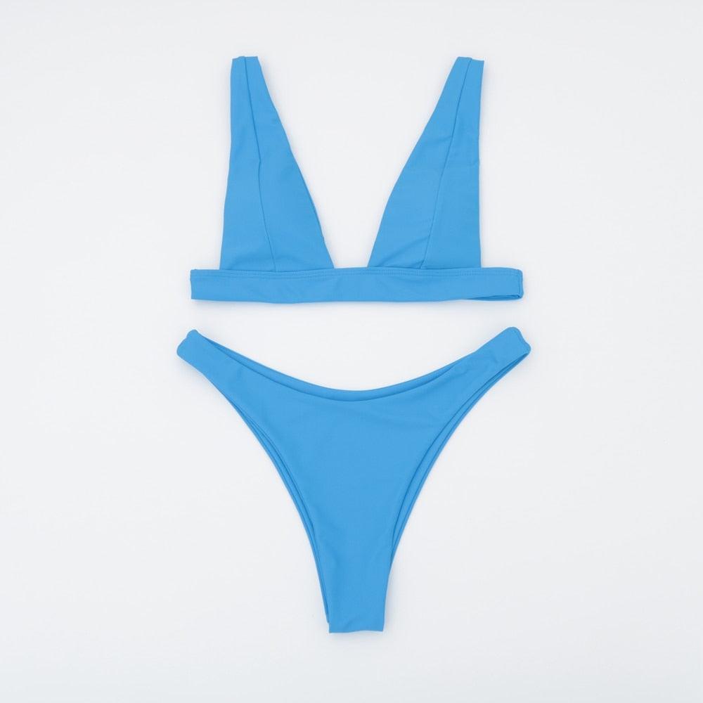 Solid Bikini Push Up Bikini Set Bathing Suit set