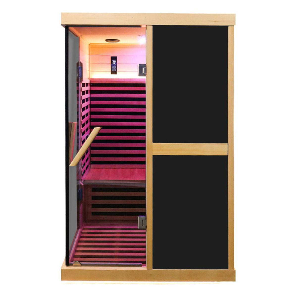 Helix Premium Large 2-Person V-Shaped FAR Infrared Sauna Room With Double Glass Doors (SAK96413)